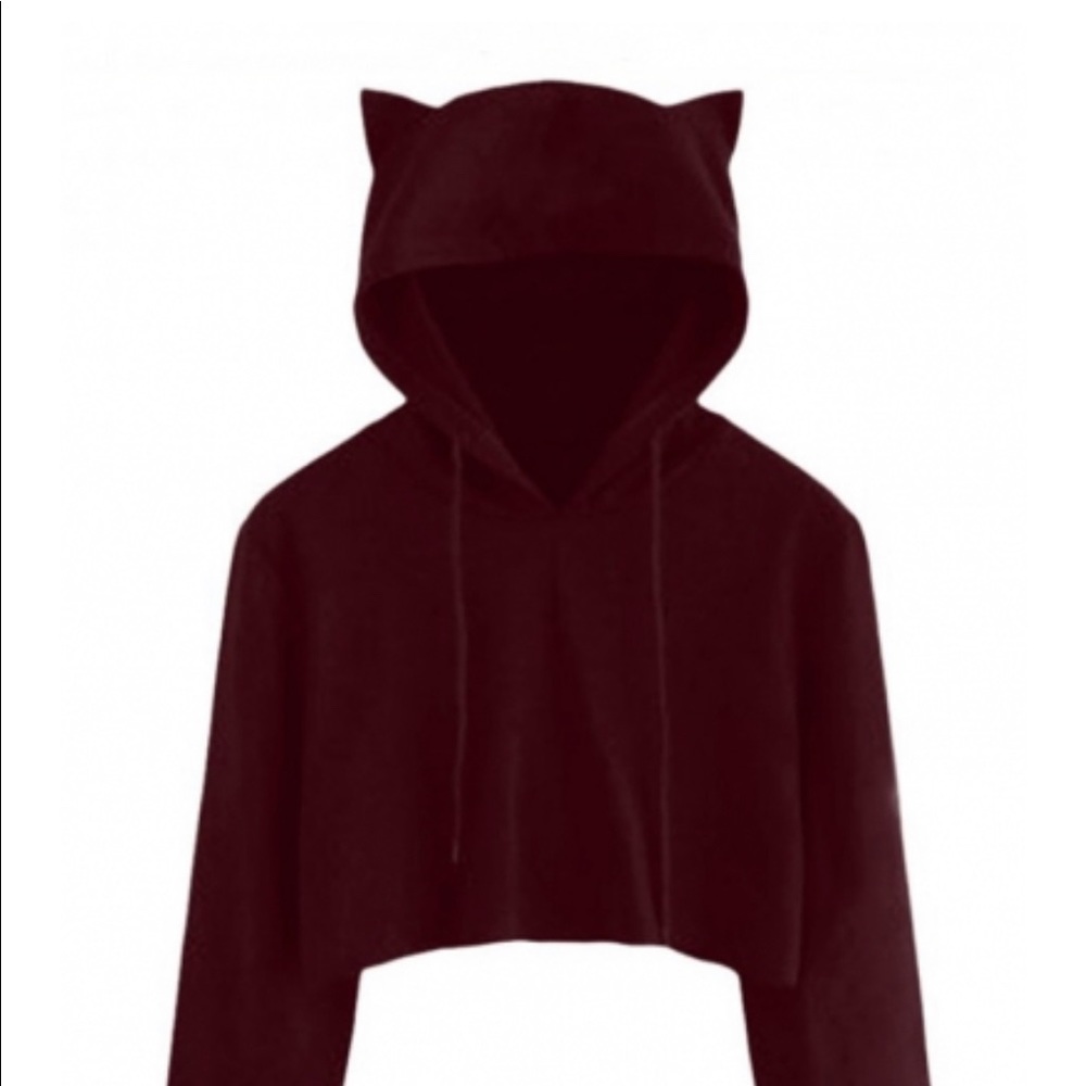 cat ears cropped hoodie